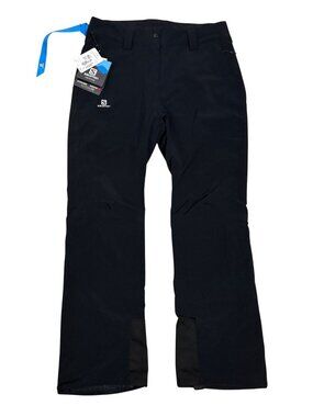 NWT Salomon Snow Pants Black Waterproof Snowboard Ski Winter Pants Womens Medium